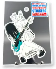 Girl Sticker Electric Bass Player Jamming Quirky Japan B-Side Label