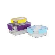 Glasslock 3 Piece Tempered Glass Food Container Premium Oven Safe Set