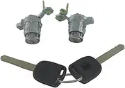 Szwaldaper Front Left Right Door Lock Barrel for CRV 2002-2006 Element 2003-2011 Car Ignition Switch Lock(Black L-R 2pcs)