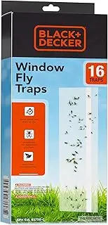 BLACK+DECKER Fruit Fly Trap- Fly Trap- Gnat Trap- Gnat Killer Indoor- Fly Strips- Sticky Fly Paper Strips for Flies, Gnats, Moths, Mosquitoes & Other Insects- Pre-Baited (Pack of 16)