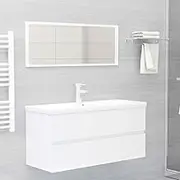 Bathroom Furniture Set High Gloss White Engineered Wood,Bathroom Furniture Sets 47.48KG-3071618
