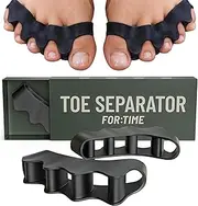 Toe Spacers - Bunion Corrector for Women & Men, Toe Separators for Women, Toe Spacers Men, Hammer Toe Straightener, Bunion Relief, 1 Pair Silicone Gel Toe Separators (Black, 1)