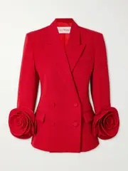 [Valentino Garavani] Valentino Garavani - Appliquéd Wool Blazer - Red - IT44 IT 44 Red