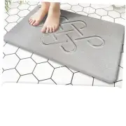 Stone Bath Mat Diatomaceous Earth Mat Non-Slip Shower Mat,Quick Drying Grey