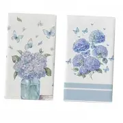 ‌Hydrangea Floral Flour Sack Spring Kitchen Towels Decorative Hydrangea 2 Pack