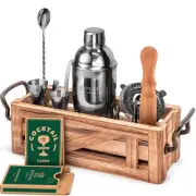 Mixology Bartender Kit with Stand - Bar Set with 25 Cocktail Kit Cards - Bar ...