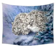 Young Explorers Snow Forest White Leopards Tapestry