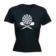 Darts Crossbones - Womens Ladies T Shirt Funny T-Shirt Novelty Gift tshirt Gifts