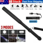 Long Baseball LED Flashlight Police Security Torch Baton Lamp Rechargeable Power