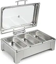 8 Qt Electric Chafing Dish Buffet Set, Electric Buffet Server, Food Warming Tray, Adjustable Heat, for Parties, Holidays and Entertaining