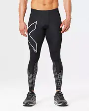 SUPER SALE | 2XU Reflect Mens Compression Tights Black/Silver Reflective