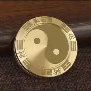 Solid EDC Brass Fidget Slider Clicker Lucky Coin Tai Chi Haptic Toy for Adult