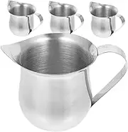 CONGARTENO 4pcs Stainless Steel Frothing Pitcher Espresso Cream Jug for Coffee Art Household Measure Cup Smooth for Home and Cafe Use