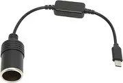 Bewinner 5V USB C Plug to 12V Car Cigarette Lighter Socket Power Supply Converter, USB to 12V DC Adapter for Driving Recorder Electronic Dog Car