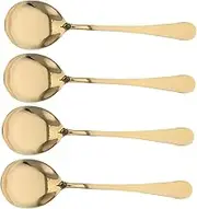 ELAYARD Metal Serving Spoons Set 4pcs Large Stainless Steel Spoons for Hotel Restaurant Buffet Dishwasher Safe