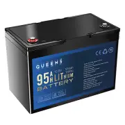 Queens 12V 95AH Lithium Iron Phosphate Battery 100A Prismatic Cells RV Camping