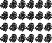 Hanyousheng Mini Hair Clips, Pack of 24 Hair Claw Clips, Plastic Hair Claw, Non-Slip Handle, Small Jaw Clips for Girls and Women (Black)