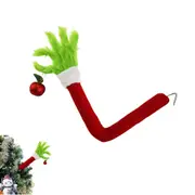 Christmas Elf Green Hand Tree Topper Xmas Arm Plush Doll Ornament for Christmas Party Decorations