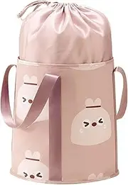 Folding Foot Bath Tub, Collapsible Foot Soaking Bag, Collapsible Wash Basin for Home Travel Camping Washing Fishing Vegetables and Fruits (Color : Pink)