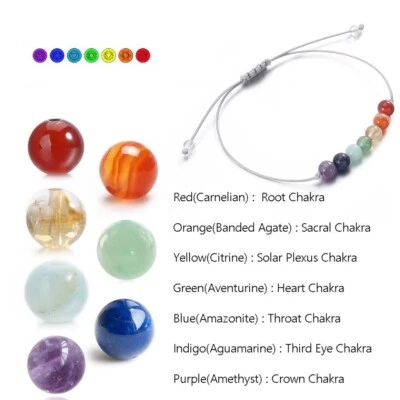 7 Chakra Bracelet Yoga Mala Beads Chakra Balance Healing Bracelet Energy