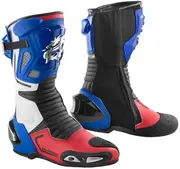 Arlen Ness Sugello Motorcycle Boots, white-red-blue, Size 42 for Women White Red Blue
