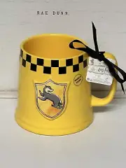 Rae Dunn Harry Potter Wizarding World Yellow Black DOUBLE SIDED HUFFLEPUFF MUG
