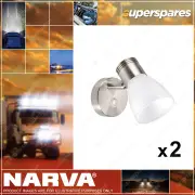 2 x Narva 10-30 Volt Nickle Interior Lamp Light Dimming W/Switch 6000K 87468