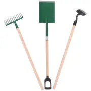 Bonsai Tools Kit Miniature Dolls House Ornaments Wooden Handle Spade Rake