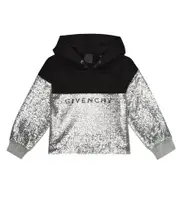[Givenchy Kids] Givenchy Kids Sequined logo cotton-blend hoodie Y 14 black
