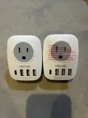 (2)European Travel Plug Adapter TYPE G US to UK - 3 USB 1 C Port Model WS-07-C3U