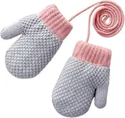 [Generic] Toddler Mittens Gloves Baby Boys Mittens Kids Gloves For 1-2 Years Pairs Kids Mittens On String For Toddler Girls