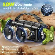 W-King Bluetooth Speakers, 90W Peak 50W RMS Deep Bass Portable Loud Bluetooth Speaker, IPX6 Waterpr