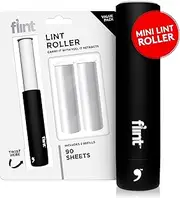 Flint Classic Black Retractable Mini Lint Roller with 90 Extra Sticky Sheets, Small and Portable Lint Roller, Ideal Pet Hair Remover, Travel Lint Rollers for pet Hair Extra Sticky