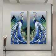 Blue Peacock Animal Posters Prints Canvas Painting Wall Picture
