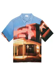 Blue Sky Inn Flamingo Inn Printed Satin Shirt - M M
