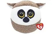 TY Squishy Beanies Plush 25cm Linus Brown & White Lemur TY39220