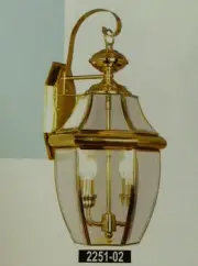 Large Gold Brass Outdoor House Light Porch Deck Lamp Lantern Fixture 2x60 W