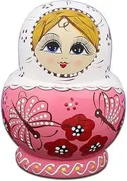 Matryoshka Russian Nesting Dolls 10-Layer Hand Painted Wooden Nesting Doll Crafts Matryoshka Creative Educational Toys Cute and Fun Gift (Color : A)