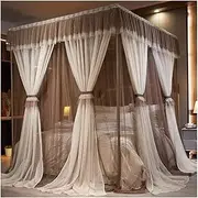 Summer Bed Canopy Mosquito Net,Princess Bed Curtain Canopy Mosquito Net for Girls Boys Adults with Stand (Color : Pink,Size : 180X220cm/71X87inch)