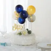 GOLD NAVY BLUE CLEAR Mini Balloons Garland CAKE TOPPER Set Wedding Decorations