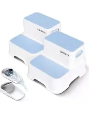 2 Step Stools for Kids, Toddler Step Stool - Blue (2 Packs)