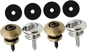 Alasum 4pcs Guitar Strap Locks Metal End Pin Lock Pin Buckle for Classical Electric Bass Guitar