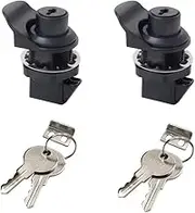 HOWDIA 2Pcs Push Button Lock Glove Box Latch, Tool Box Latch for Truck Tool Box Lock Replacement, Golf Push Cart Accessories, Marine Glove Box Plastic Tool Box Truck, Press The Switch