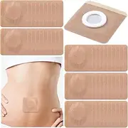CTEAKOP 50 Pcs Castor Oil Belly Button Patch, Castor Oil Patches Belly Button, Pearlescent Film Pack Wrap, Pack for Stomach, Waist, Neck