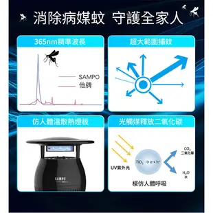 SAMPO聲寶 家用型吸入式光觸媒UV捕蚊燈-黑 ML-W031D-B