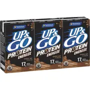 Up&Go Protein Energize Liquid Breakfast Choc 250mL x 3 pack