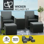 Gardeon Sun Lounge Wicker Lounger Recliner Chairs Outdoor Furniture Patio Sofa