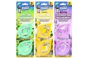 6PK Bin Freshener & Deodoriser StickOn Dustbin Fresh Scents Apple Lavender Lemon
