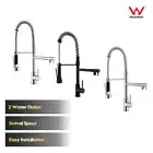 Decaura Luxury Kitchen Mixer Tap Twin Spouts Sink Faucet Sprayer 2 Swivel Spout