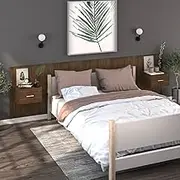 Wall-Mounted Nightstand Brown Oak - Storage Solution, Wood Tables for Living Room, Bedroom Furniture, Bedside Night Tables, Night Stands, 2 Pcs